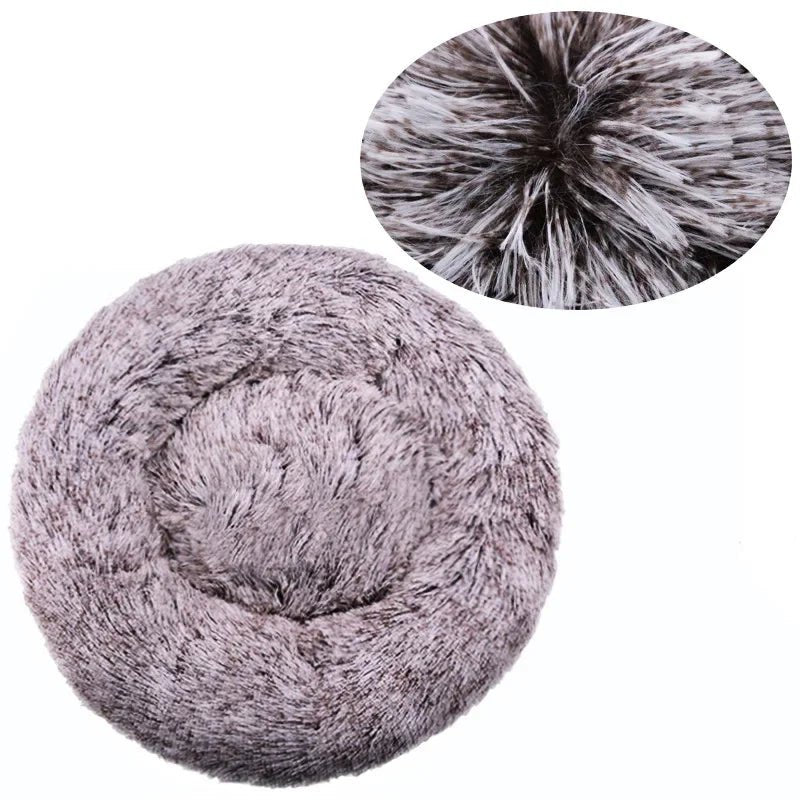 40 - 90cm Round Pet Bed for Large Dog Bed Super Soft Cat Bed Long Plush Dog House for Medium Dog House Winter Warm Sleeping - Ammdog.com