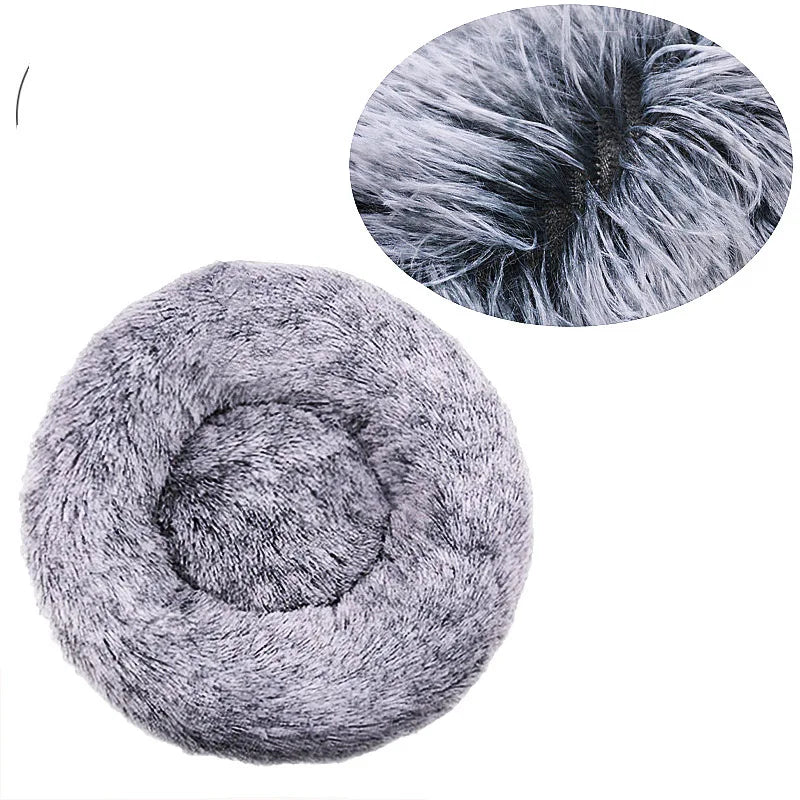40 - 90cm Round Pet Bed for Large Dog Bed Super Soft Cat Bed Long Plush Dog House for Medium Dog House Winter Warm Sleeping - Ammdog.com