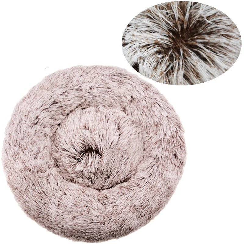 40 - 90cm Round Pet Bed for Large Dog Bed Super Soft Cat Bed Long Plush Dog House for Medium Dog House Winter Warm Sleeping - Ammdog.com