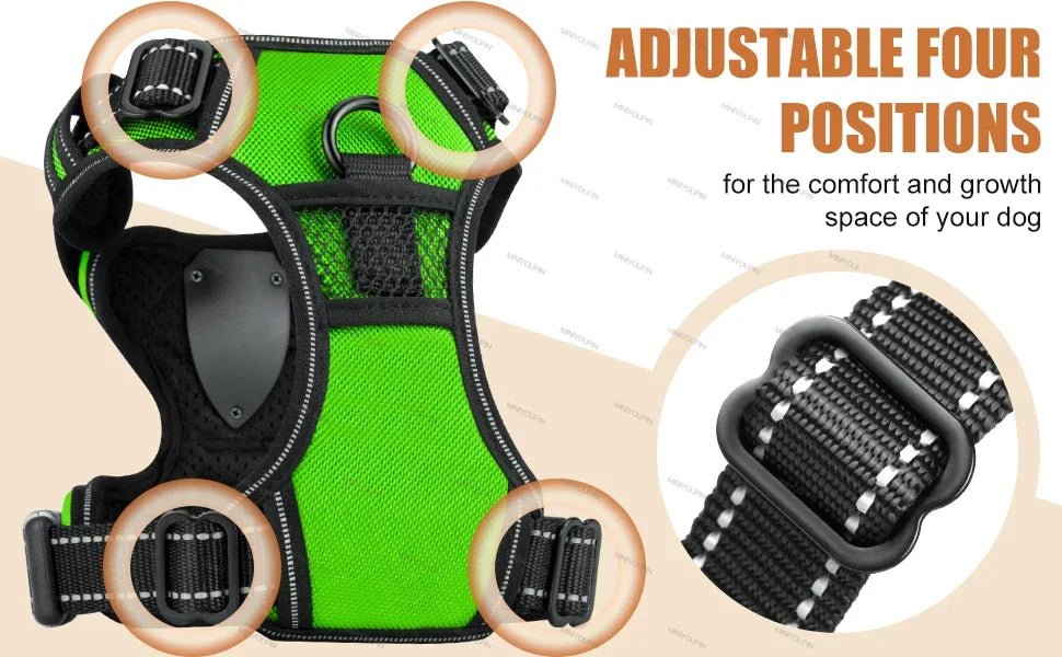 Led luminous Dog Harness No Pull Adjustable Rechargeable Pet Vest Harness Small Medium Large Dogs Outdoor Walking Pet Supplies - Ammdog.com