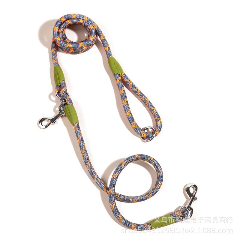 Reflective Nylon Leashes Pet Dogs Chain Traction Rope Leads for Running Dog Walking Free Hands Rope Chain for Small Large Dogs - Ammdog.com